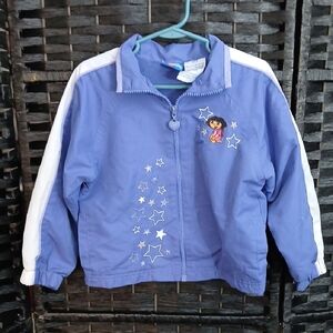 Vintage Dora The Explorer Nick JR Viacom 2002 Purple Jacket Star Design SZ 4T